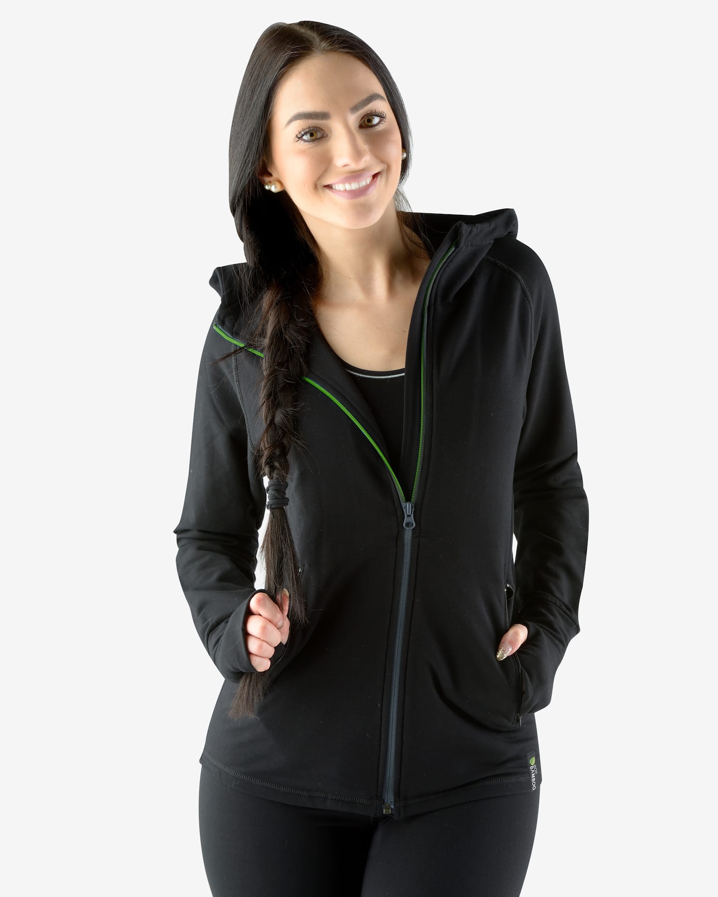 Bambus Kapuzen-Sweatshirt mit Reißverschluss EcoBamboo SPORT